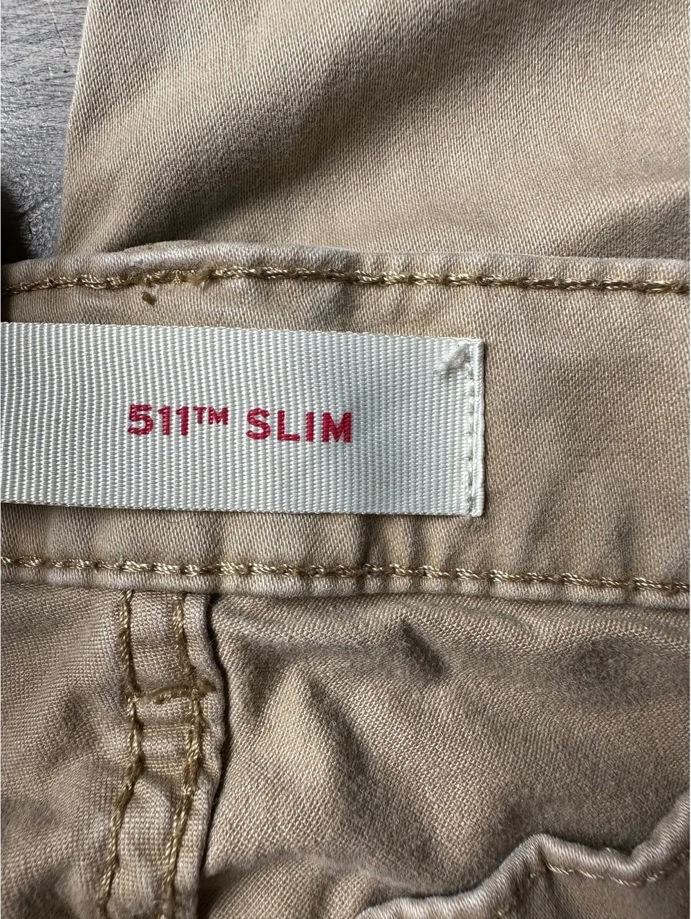 Boys Levi's 511 Slim Tan Straight Leg Khaki Back to School Jeans Pants 12 Reg